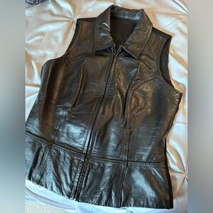 Gorgeous 100% Leather Wilsons Maxima Black Leather Vest Medium